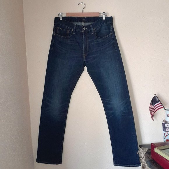 NWOT Polo Ralph Lauren Men's Varick Dark Blue Denim Jeans Slim/Straight Fit - Picture 4 of 9